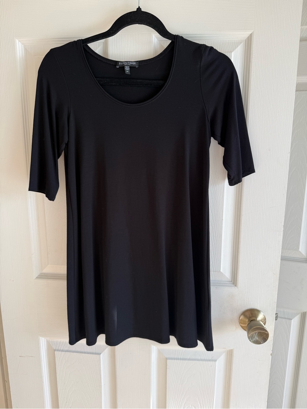 Eileen Fisher Scoop Neck Little Black Dress